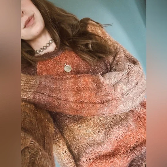 Target :: Knox Rose Sweater Rust Red Marled Knit Crewneck Wool Blend Sz XXL - Picture 5 of 12